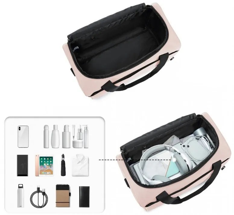 Konofactory Ružová príručná taška do lietadla "Pack" - S (25l)