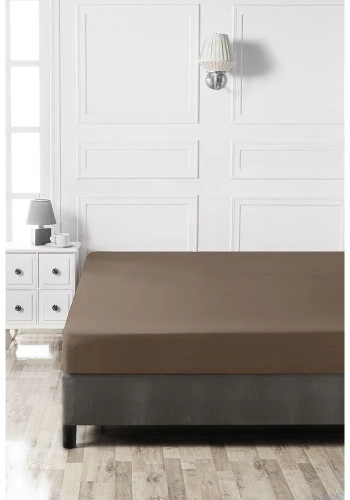 Hnedá napínacia bavlnená plachta 140x200 cm – Mijolnir