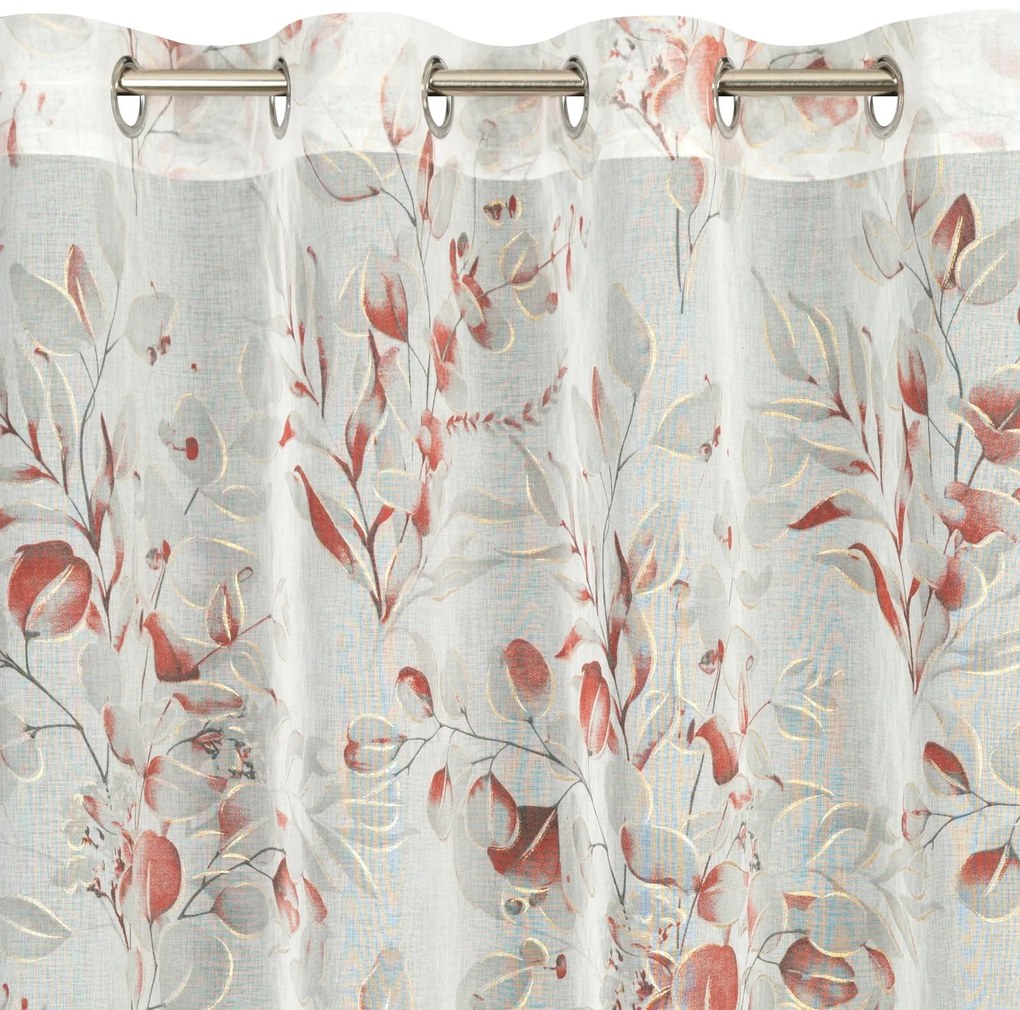 ZÁVES NA KRÚŽKOCH AVA 140X250 CM LISTY