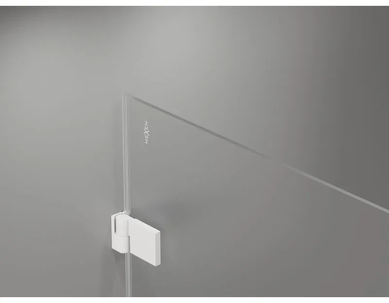 Mexen Lunar-B L, 1-krídlový sprchový kút, ľavý, 70 x 70 cm, 8mm číre sklo, biely profil, 832L-070-070-20-00-L