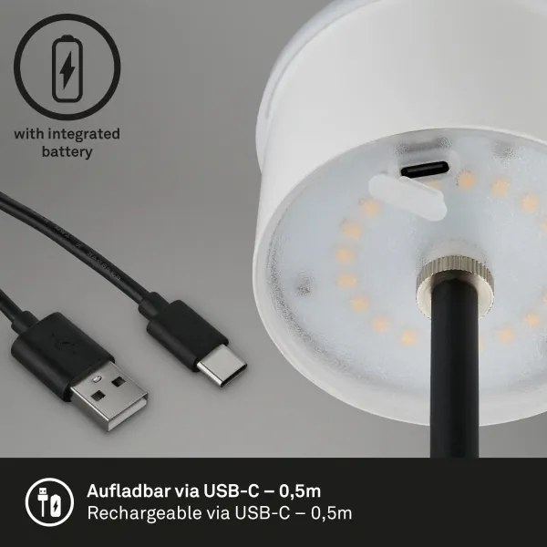 Brilo - LED nabíjateľná dotyková stolná lampa KIKI LED/2,6W/5V IP44 2600 mAh čierna