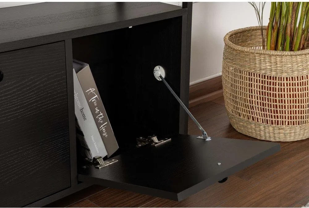 Čierny matný konzolový stolík 29,5x120 cm Solace – Kalune Design