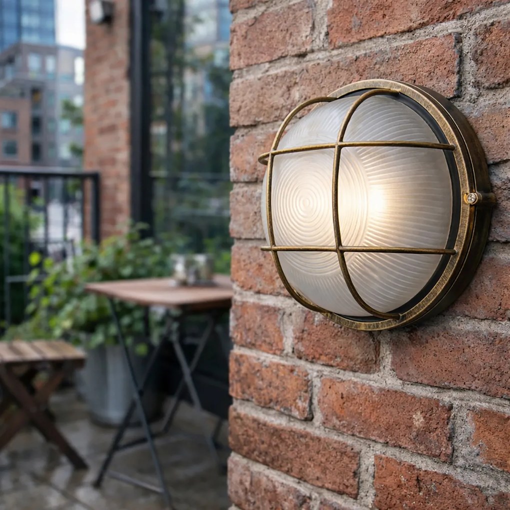 Priemyselná vonkajšia nástenná lampa staroružová IP44 - Hanneke