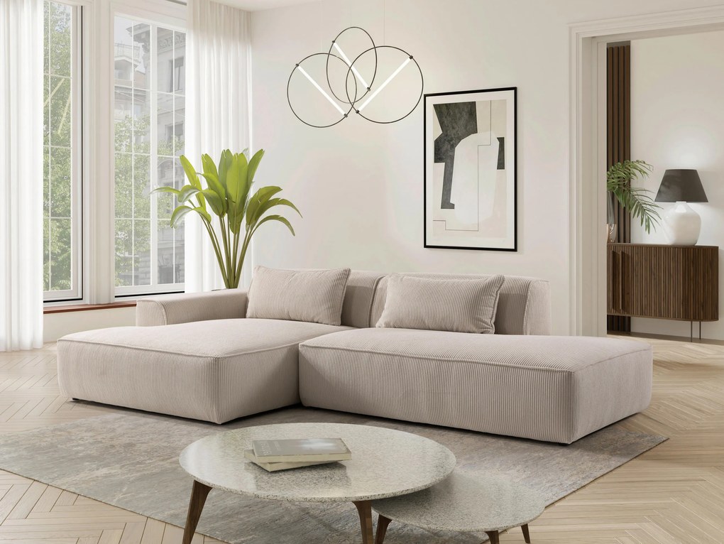XXXLutz ROHOVÁ SEDAČKA, plast, textil, kompozitné drevo, béžová MID.YOU - Sedačky - 000694009607