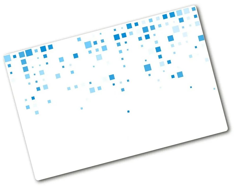 Kuchynská doska zo skla Modré štvorca pl-ko-80x52-f-100521410