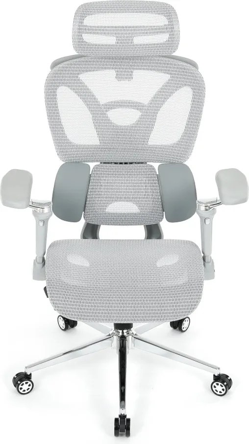 Kancelárska ergonomická stolička PORTE II — sieťovina, sivá