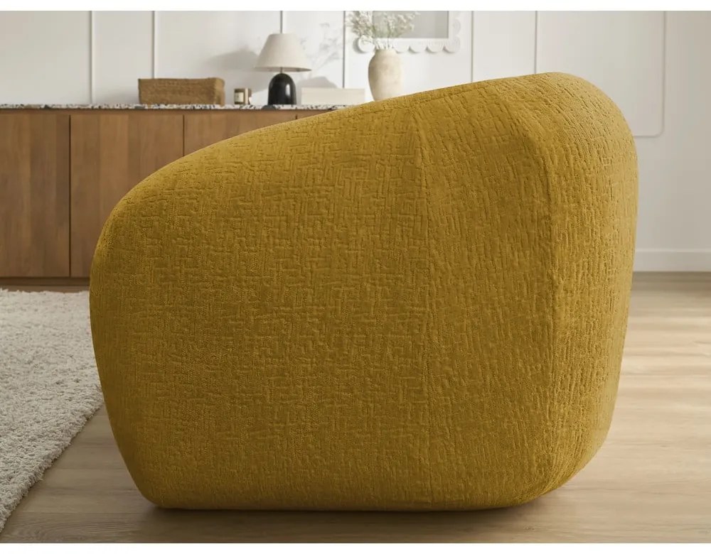 Ženilková rozkladacia pohovka v horčicovej farbe 228 cm Neyo – Bobochic Paris