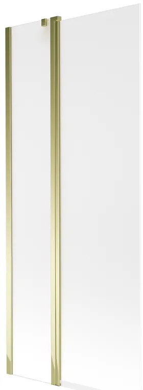 Mexen Flip, vaňová zástena 1-krídlová 80 x 150 cm, otočné krídlo, 6 mm námraza sklo, zlatý profil, 894-080-101-50-30