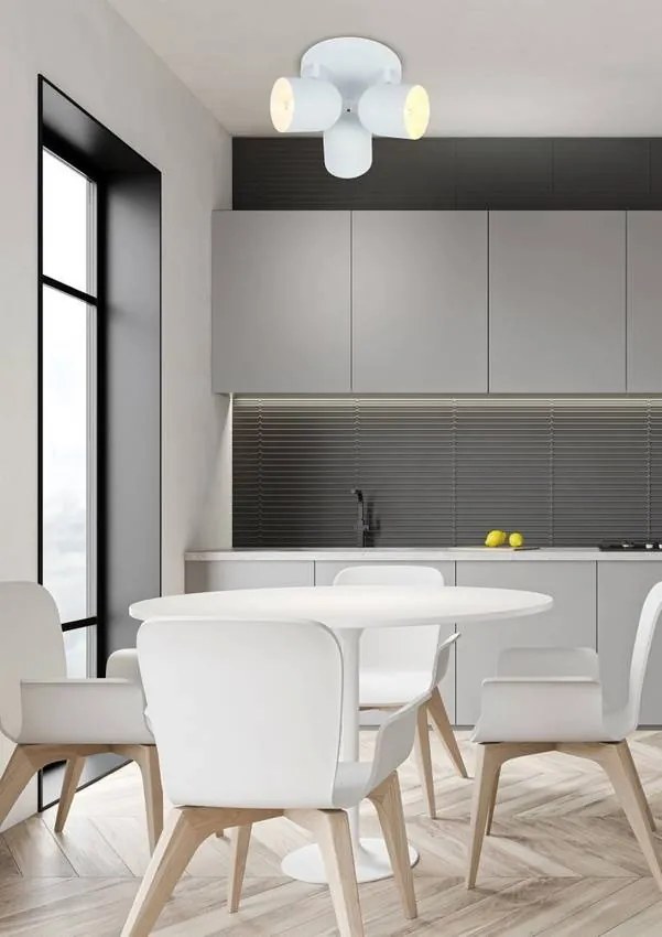 Candellux Biele stropné svietidlo Azuro pre žiarovku 3x E27 s guľatou základňou 98-63274