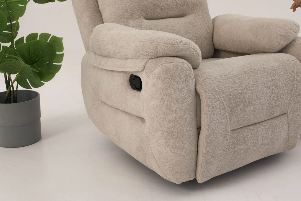 Polohovateľné kreslo Comforto M (krémová). Akcia -18%. Vlastná spoľahlivá doprava až k Vám domov. 1145374