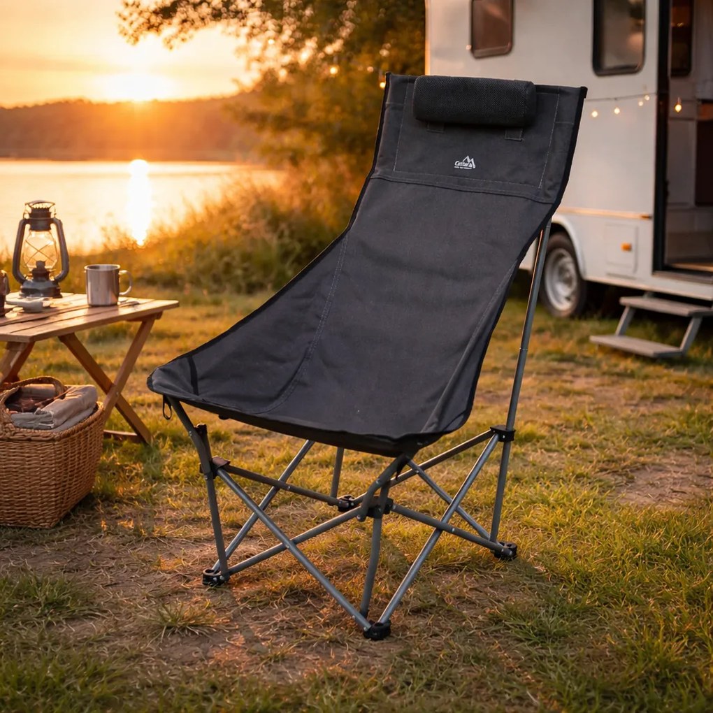 Cattara 13467 Kempingová skladacia stolička Merit Foldi, čierna