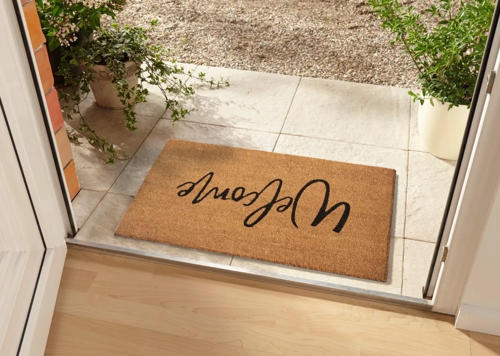 Hanse Home, Rohožka Welcome 105570 - na von aj na doma, 45x75, hnedá, chodba / predsieň