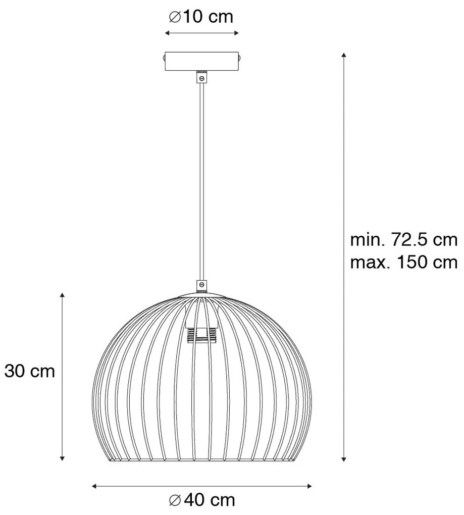 Moderné závesné svietidlo čierne 40 cm - Koopa