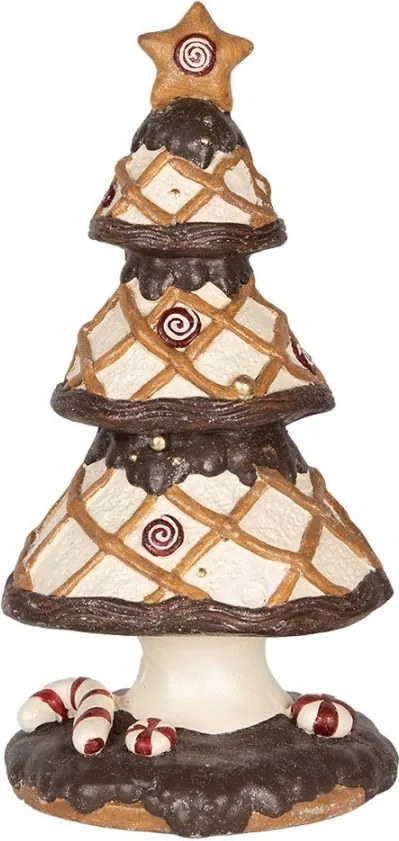 Hnedá dekorácia stromček s cukrovinkami Christmas Tree - Ø 22*43 cm