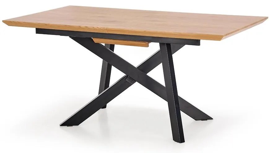 Rozkladací stôl Capital 160/200x90cm Mdf/Oceľ – Dub Zlatá/Čierna