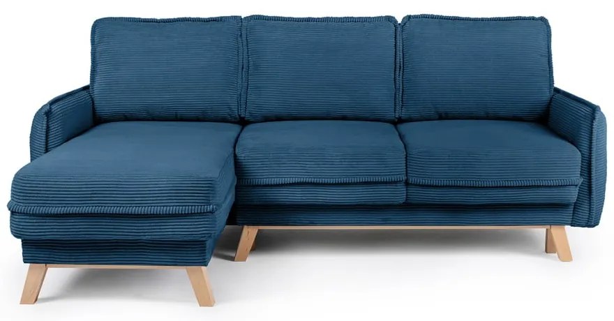 Variabilná modrá menčestrová rozkladacia rohová pohovka Tori – Bonami Selection