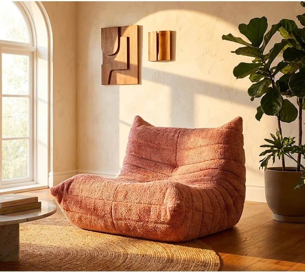 Ružový sedací vak z textílie buklé Mask – Mauro Ferretti