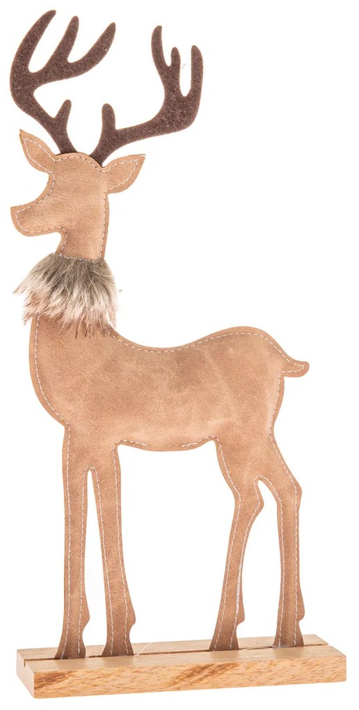 Vianočná dekorácia Jeleň z umelej kože 31 cm, var. I