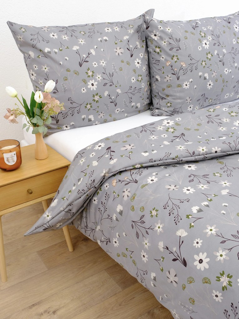 Saténové obliečky - Vanessa sivá