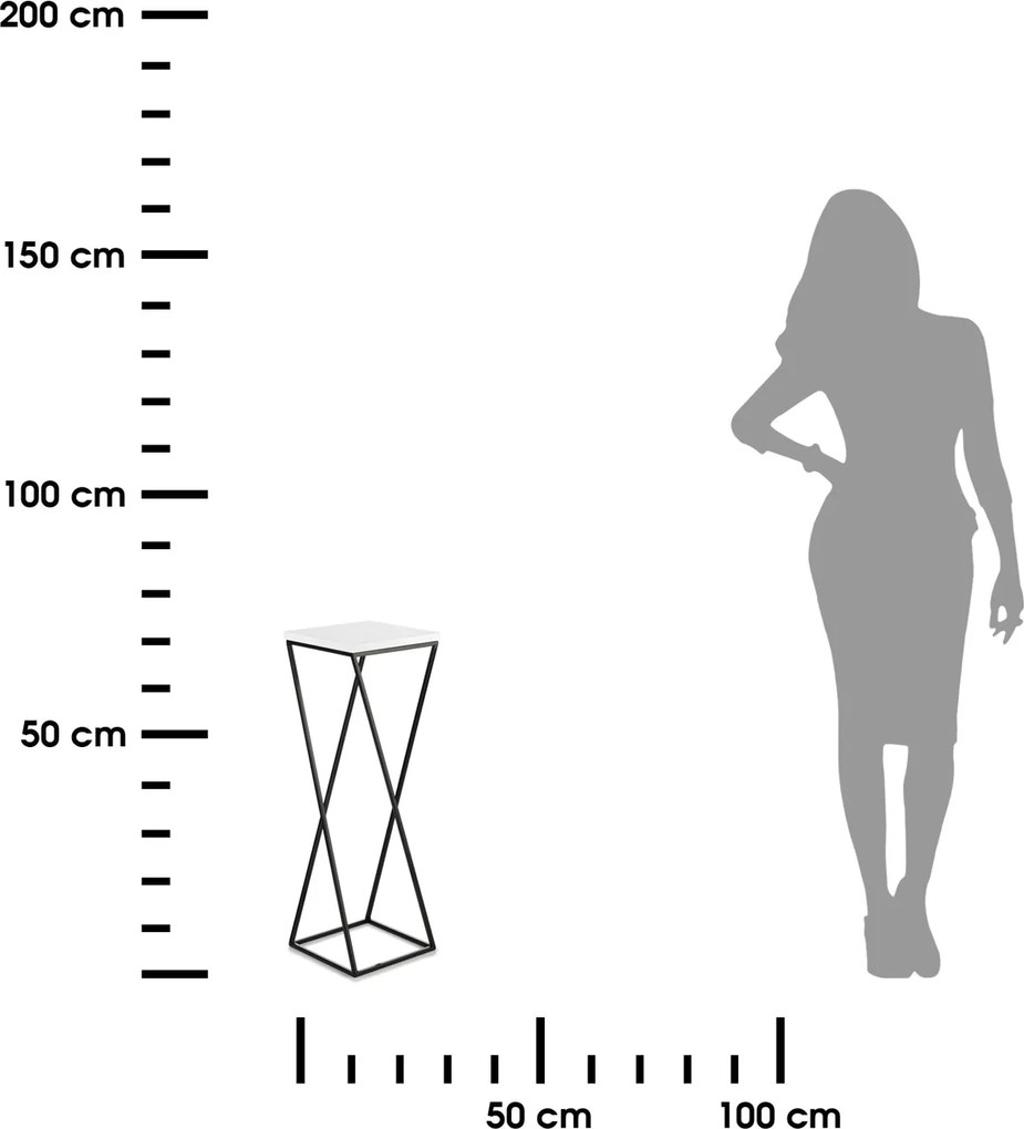 STOJAN NA KVETINÁČ LOFT7 70X24X24 CM ČIERNA/BIELA