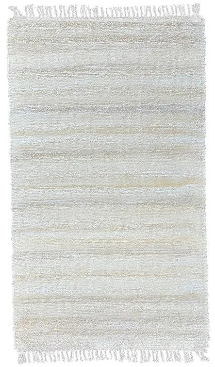 Ručne tkaný bavlnený koberec Milan B 0,85/1,5 biela