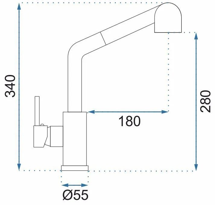 Rea Troy, stojanková kuchynská batéria 34 cm, zlatá matná, REA-B6302