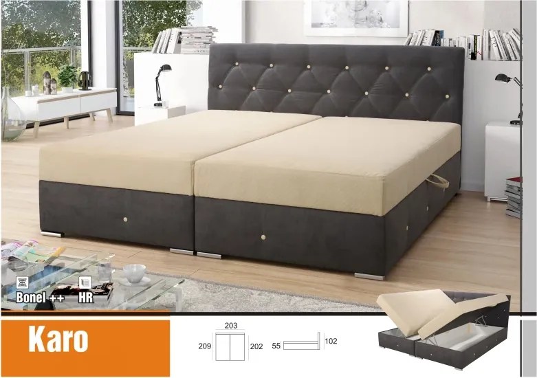 Čalúnená postel KARO, 200x180 Šedá - vogue 14