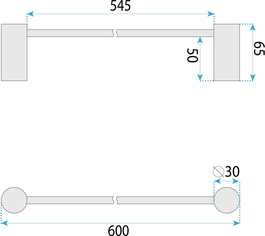 Rea Prism, kúpeľňový vešiak na uteráky 60cm, 9703, medená matná, REA-98033