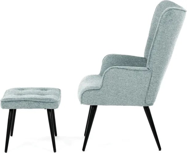 Kreslo ušiak s podnožou ELDORIA PINK