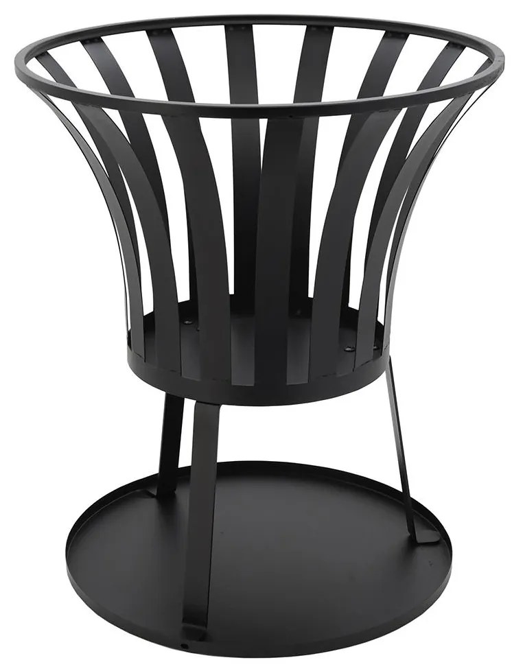 Prenosné ohnisko na drevo s roštom čierna