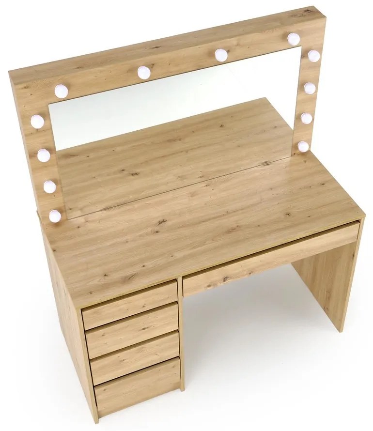 Toaletný stolík HOLLYWOOD s LED osvetlením 120 cm dub artisan