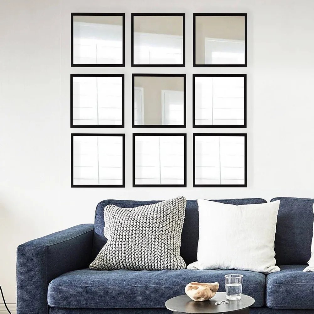Nástenné zrkadlá v súprave 9 ks 24x24 cm – Wallity