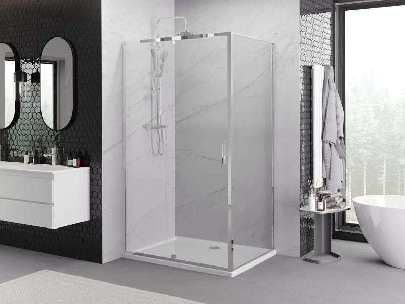 Mexen Exo, výklopný sprchový kút 150 x 110 cm, číre sklo, chrómový profil, 819-150-110-01-00