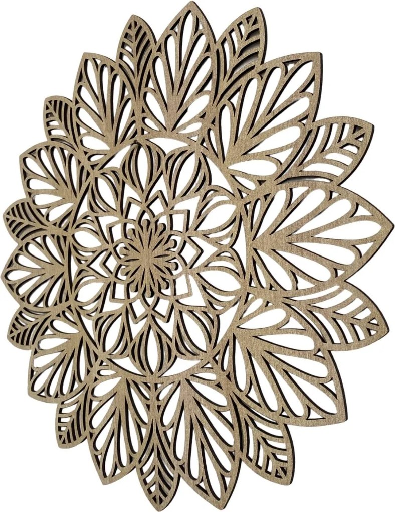 Drevená mandala na stenu | LOTUS: HDF - Orech 20 cm 4402-83848 HDF0255