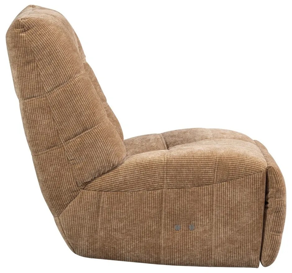 Svetlohnedé polohovacie menčestrové relaxačné kreslo Hein – WOOOD