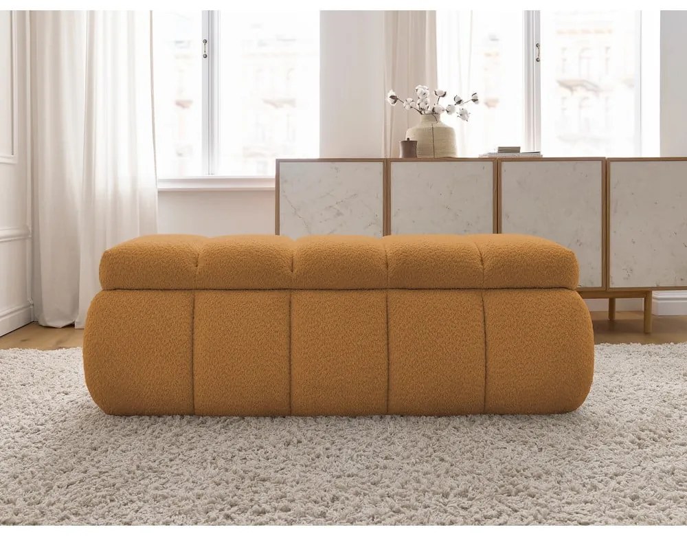 Okrovožltá lavica z textílie buklé – Bobochic Paris