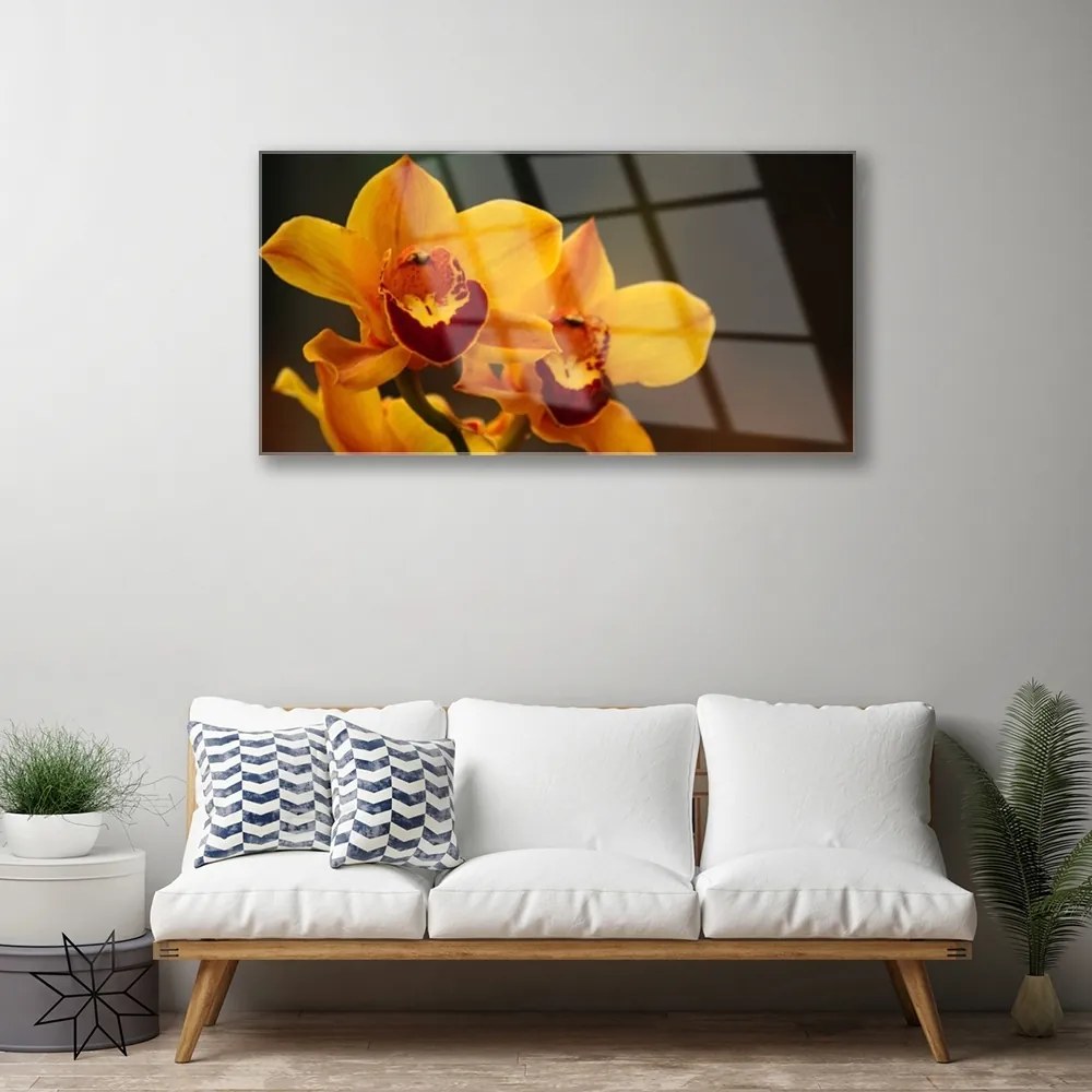 Obraz na skle Kvety rastlina 140x70 cm