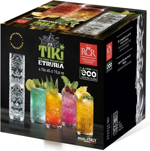 RCR POHÁR NA VODU TIKI ETRURIA 450ML SADA 4 KS