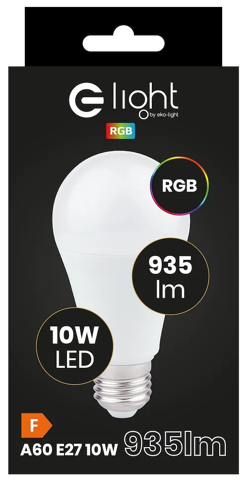 LED žiarovka E27 RGB 10w 935 lm s ovládačom