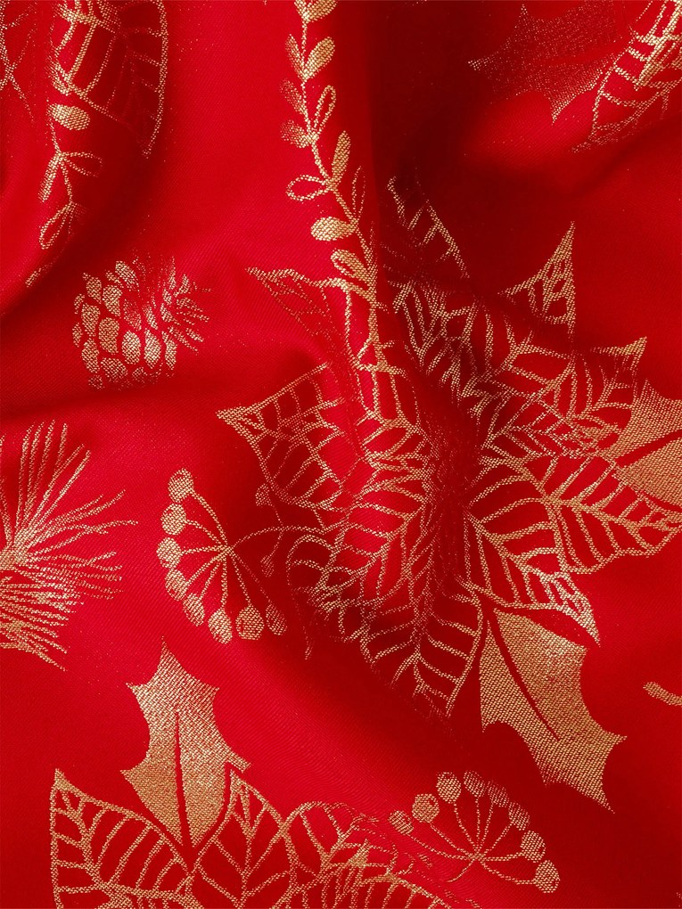 Lurexová Vianočná obliečka na vankúš Slávnostná červená - 40 × 40 cm