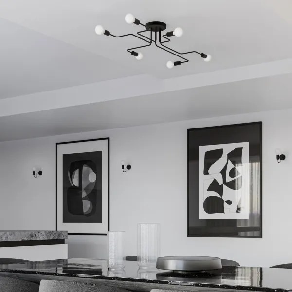 Sollux SL.1445 - Nástenná lampa VECTOR 1xE27/15W/230V čierna