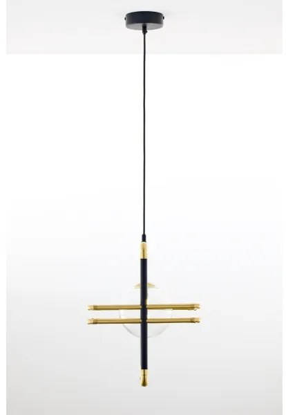 Jupiter 2028 - Luster na lanku FIORI 1xG9/10W/230V čierna/zlatá/číra