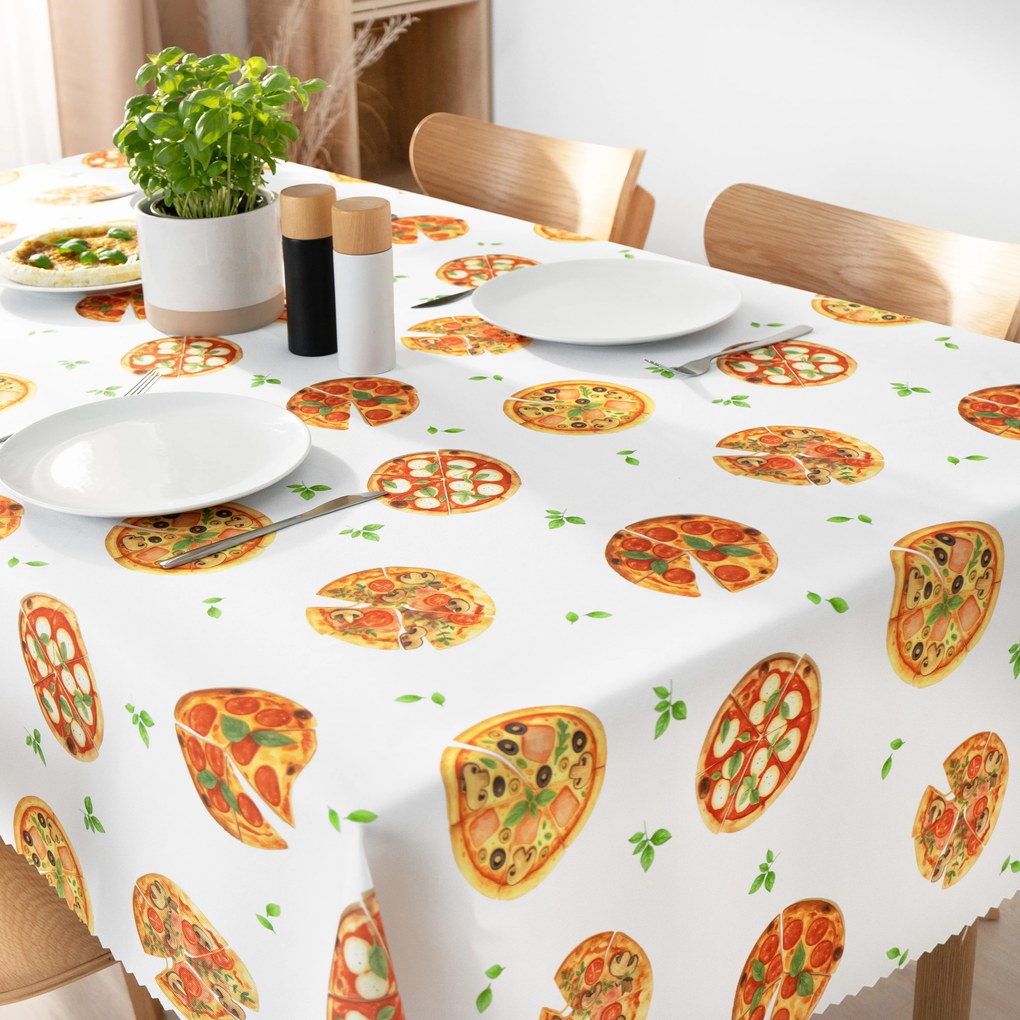 Goldea hranatý teflónový obrus - lahodná pizza 100 x 140 cm