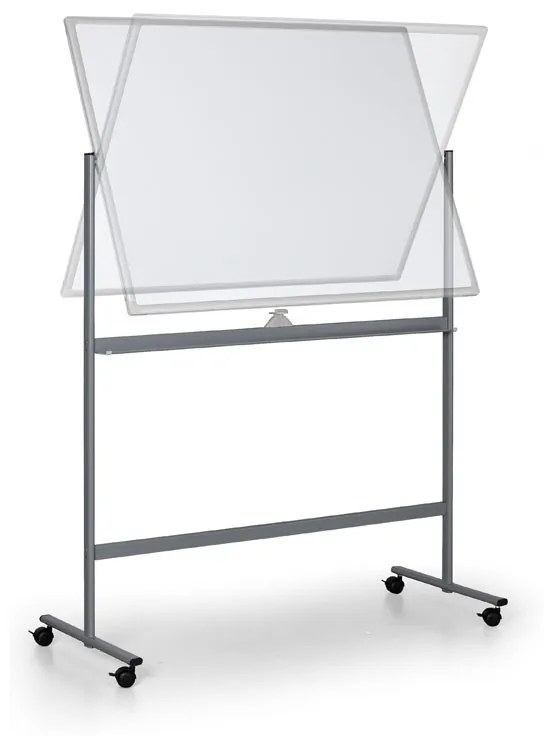 Mobilná obojstranná biela popisovacia tabuľa, magnetická, 1200 x 900 mm