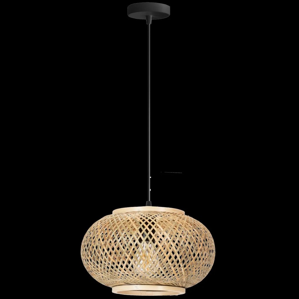 Závesná lampa La Belle Boho III čierna/hnedá