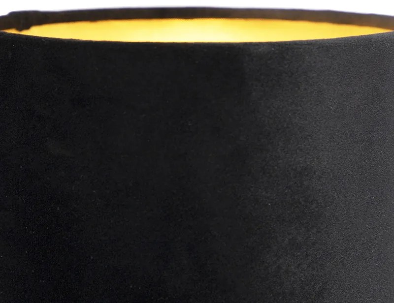 Inteligentná nástenná lampa čierna s zamatovým tienidlom vrátane Wifi A60 - Stacca