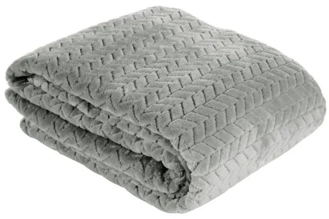 Jemná deka CINDY s reliéfnym vzorom - oceľová