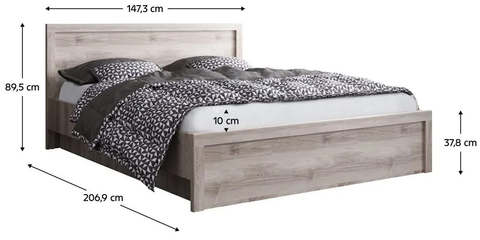 Manželská posteľ 140 JESS (gaštan nairobi) (s roštom). Vlastná spoľahlivá doprava až k Vám domov. 1091591