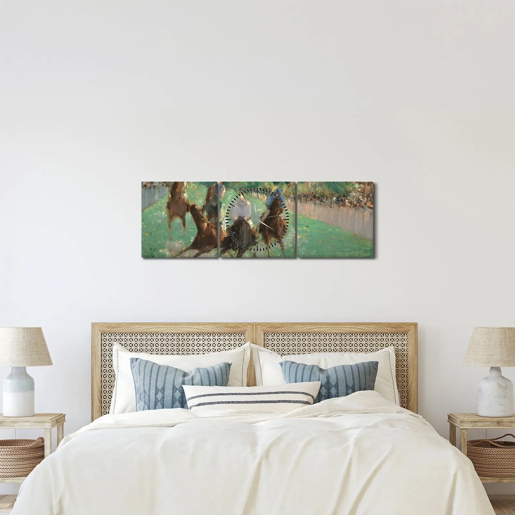 Obraz - Edouard Manet, At the Races, reprodukcia (s hodinami) (90x30 cm)