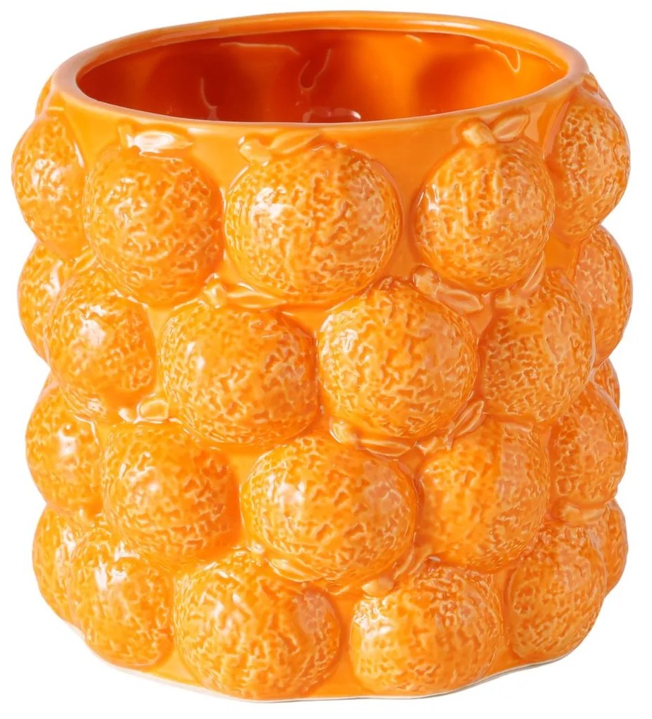 KERAMICKÝ KVETINÁČ ORANGE 15X17 CM ORANŽOVÁ